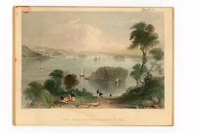 W.H. BARTLETT AMERICAN SCENERY East Port & Passamaquoddy Bay Litho Hand Colored • $74.99