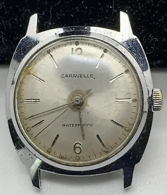 $30 • Buy Vintage CARAVELLE Mechanical Silver Tone Men's Watch WORKING