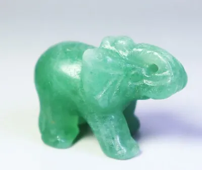 $0.99 • Buy Cute! Natural Polished Green Aventurine Quartz Crystal Stone Carved Elephant