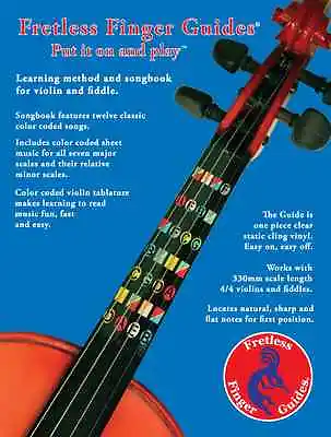 Learn How To Play Violin Songbook And 3/4 Size Fretless Finger Guide • $17.83