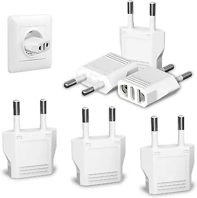 [6-Pack] European Travel Plug Adapter US To Europe Plug Adapter European Plug • $8.43