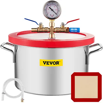 1.5 Gallon Vacuum Chamber Stainless Steel Kit HVAC Acrylic Lid Silicone Gasket • $51.89