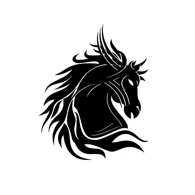 $3.25 • Buy Horse  Head With Wild Mane Car Decal Horse Float Trailer Sticker