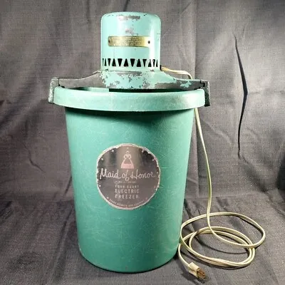 Vintage Maid Of Honor Electric Freezer / Ice Cream Maker - 4qt - SEARS - Working • $199.95