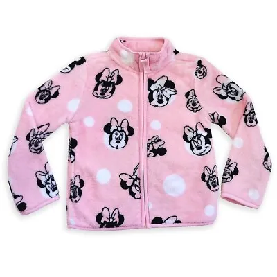 NWT Disney Store Girls Minnie Mouse Pink Zip Fleece Jacket - Size 7/8 • $19.99