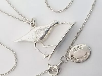 Alex Monroe CURLEW Necklace Pendant Silver New • $338.84