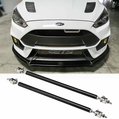 Black 8 -11  Adjustable Front Bumper Lip Splitter Strut Rod Support Bar For Ford • $15.84
