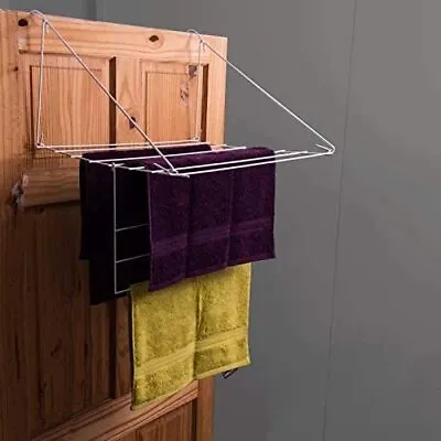 7m Over The Door Laundry Airer Clothes Drying Rack Utility Towel Caravan Rail • £18.47