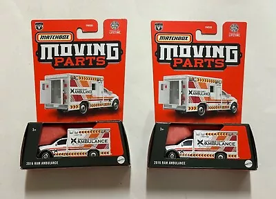 Matchbox Moving Parts 2016 Ram Ambulance Lot (2) NEW 2024 *in Stock! • $12.50