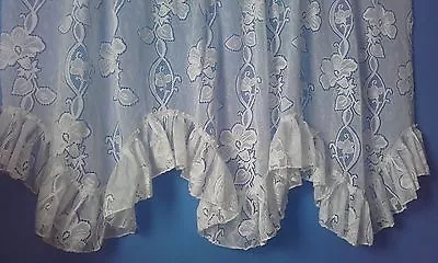 Andrea Flounce Jacquard Lace Swag Net Curtain Sold By The Metrenot Swag! • £3