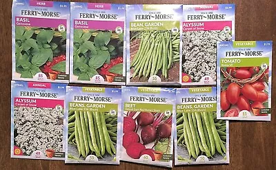 Ferry Morse Vegetable Flower Herb Seed Packets Lot Of 9 Packs 12/23 • $6.40