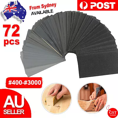 72X 400-3000 Grit Wet And Dry Sandpaper Waterproof Sanding Paper Sheet Assorted • $15.59