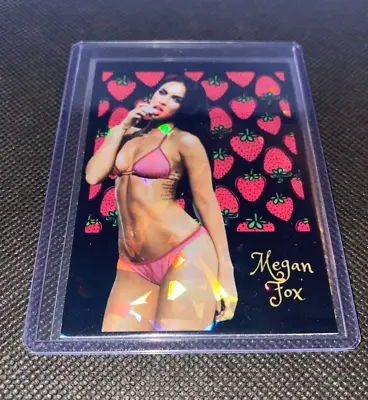 Megan Fox Sexy Strawberry Refractor Holographic Trading Card Custom • $9.99