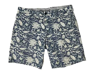 Dockers  Ultimate Supreme Flex Shorts Mens 34x7 19L Blue White Floral 5 Pokt EUC • $10.97