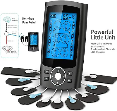 24 Modes Tens Unit Muscle Stimulator Machine Pulse Massager Therapy Pain Relief • $51.67