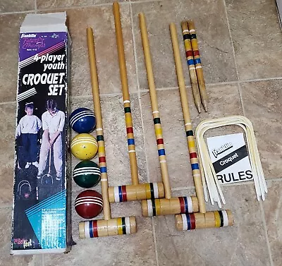 Vintage Franklin 4 Player Yoith Croquet Set Lawn Game 2 Missing Wickets • $49.99