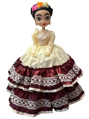 Mexican Doll Muñeca Mexicana/hispanic Doll/frida Kahlo/Vestido Regional • $20