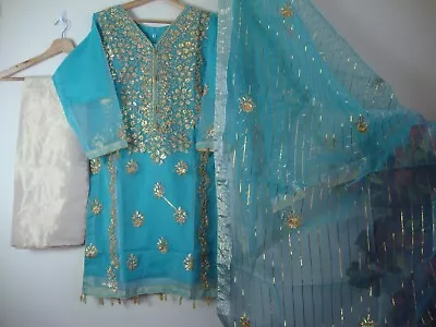 NEW ORAGNZA GOTA WORK Stitched 3pc Suit With Organza GOTA WORK Duptta For EID • £21