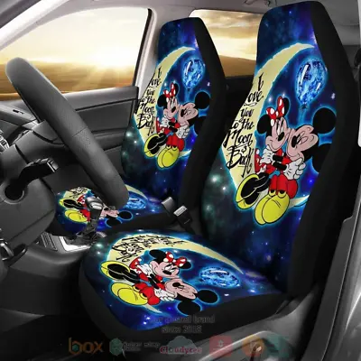 Mickey & Minnie Mouse Couple I Love You To The Moon And Back Car Seat Covers • $49.04