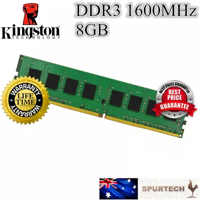 Kingston DDR3 DIMM Desktop RAM Memory 8GB 1600 Mhz PC3-12800 8G • $24