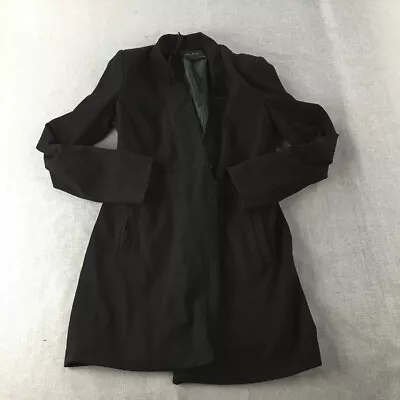 Zara Womens Pea Coat Size S Black Collared Blazer • $14.97