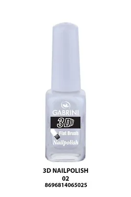 Gabrini 3D Flat Brush Nail Polish - WHITE - Nail Varnish - 13ml • £3.99