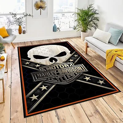 Harley Davidson Rug Motorcycle Them Rug Living Room Rug Popular Rug Gift • $12.35