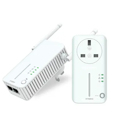 STRONG AV600 Passthrough Powerline WiFi HomePlug Gaming TV Adapter Kit 600Mbps • £39.99