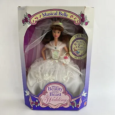 DISNEY BEAUTY & THE BEAST Belle Wedding Bride 1993 MATTEL Doll Vintage In Box • $27.14