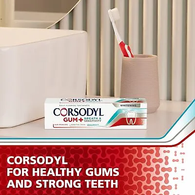 Corsodyl Gum & Breath Sensitivity Whitening Toothpaste For Sensitive Teeth Neu • £9.31