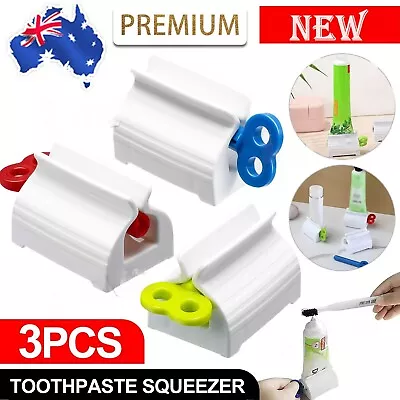 3PCS Toothpaste Squeezer Bathroom Tube Dispenser Seat Easy Stand Rolling Holder • $14.99