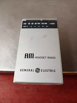 General Electric Portable AM Radio GE 7-1110A AM Headset Radio Vintage Rare • $5