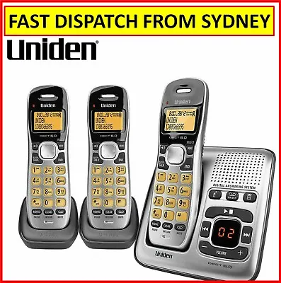 NBN Cordless Phone 3 Handset Home Office Answering Machine Telephone Landline • $78.95