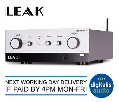 LEAK Stereo 130 Integrated Amplifier Bluetooth Optical Coax USB Inputs Silver • £749