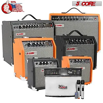 5Core 10W 20W 40W Guitar Amplifier Built-in Speaker Electric Acoustic Amp ⚫🟠 • $109.75