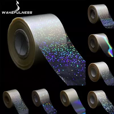 1Roll Holographic Starry Sky Nail Foils Transparent Laser Nail Transfer Stickers • $14.39