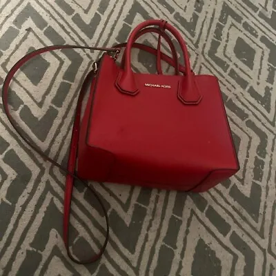 Michael Kors Red Satchel With Gold Purse Hardware • $50