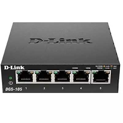 NEW D-Link DGS-105 5-Port Gigabit Desktop Switch Metal Housing • $59.95