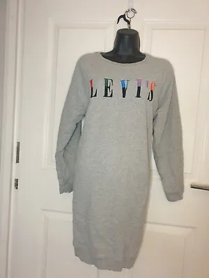 £3.99 • Buy Levis Grey Jumper Dress 80s Casual XS Vintage Embroidered Logo