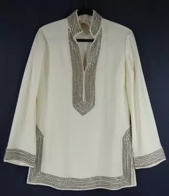 NEW Tory Burch Crystal-Embellished Tunic In Ivory - Size 4  #T2043 • £200.74