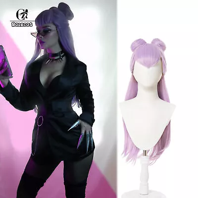 LOL KDA BADDEST Cosplay Evelynn Wig Long Purple Straight Party Wigs Gift • $41.40