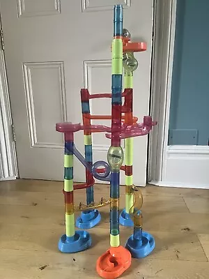 EARLY LEARNING CENTRE Marble Run Race Construction Game 60 Pieces VGC • £7.99