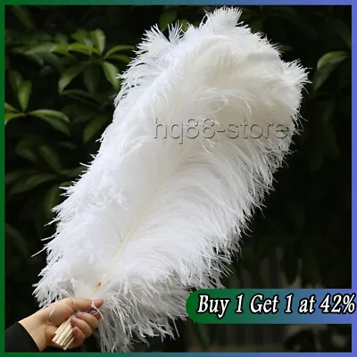 10Pc Pack Large Ostrich Feathers For Wedding Party Costume Decoration 25-30cm • £5.64