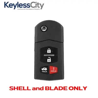 4-Button Flip Key SHELL Fits 2006-2015 Mazda / BGBX1T478SKE125-01 (AFTERMARKET) • $12.07