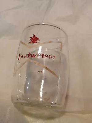 VINTAGE BUDWEISER BEER SAMPLE GLASS 3 1/4  ADVERTISING Color Faded • $7.99