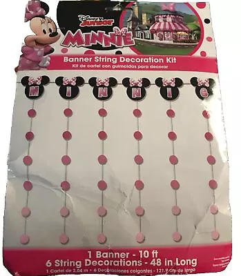 Disney Junior Minnie Mouse Banner String Decoration Kit 10 Foot Long • $4.99