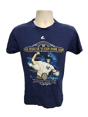 Marino Rivera #42 Final Regular Season Home Game Adult Small Blue TShirt • $15