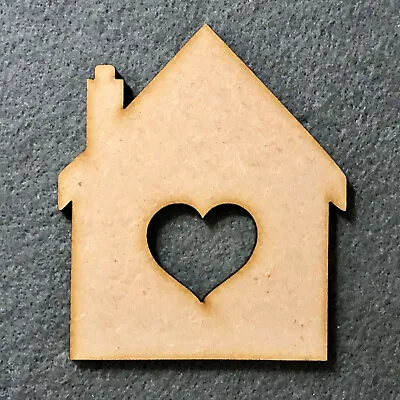 New Home Craft House Shape MDF Wooden Blank Gift Tags Decoration Embellishments • £2.45