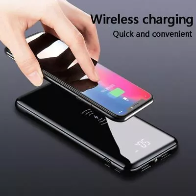 Wireless Charger 9000000mAh Power Bank Portable Battery Pack For Iphone Samsung • £14.82