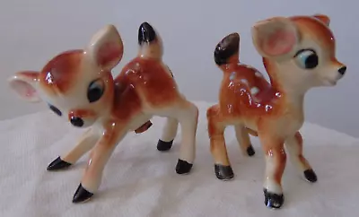Victoria Ceramics Salt And Pepper Shakers Hand Painted Fawns Japan • $25